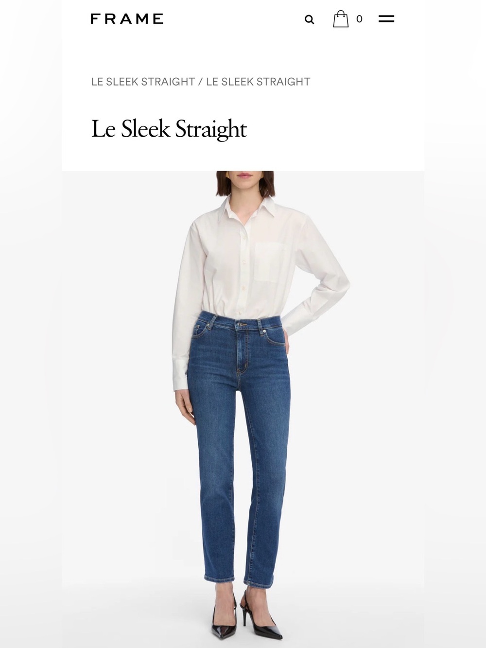 FRAME Le Sleek Straight 28” inseam jeans, size 29